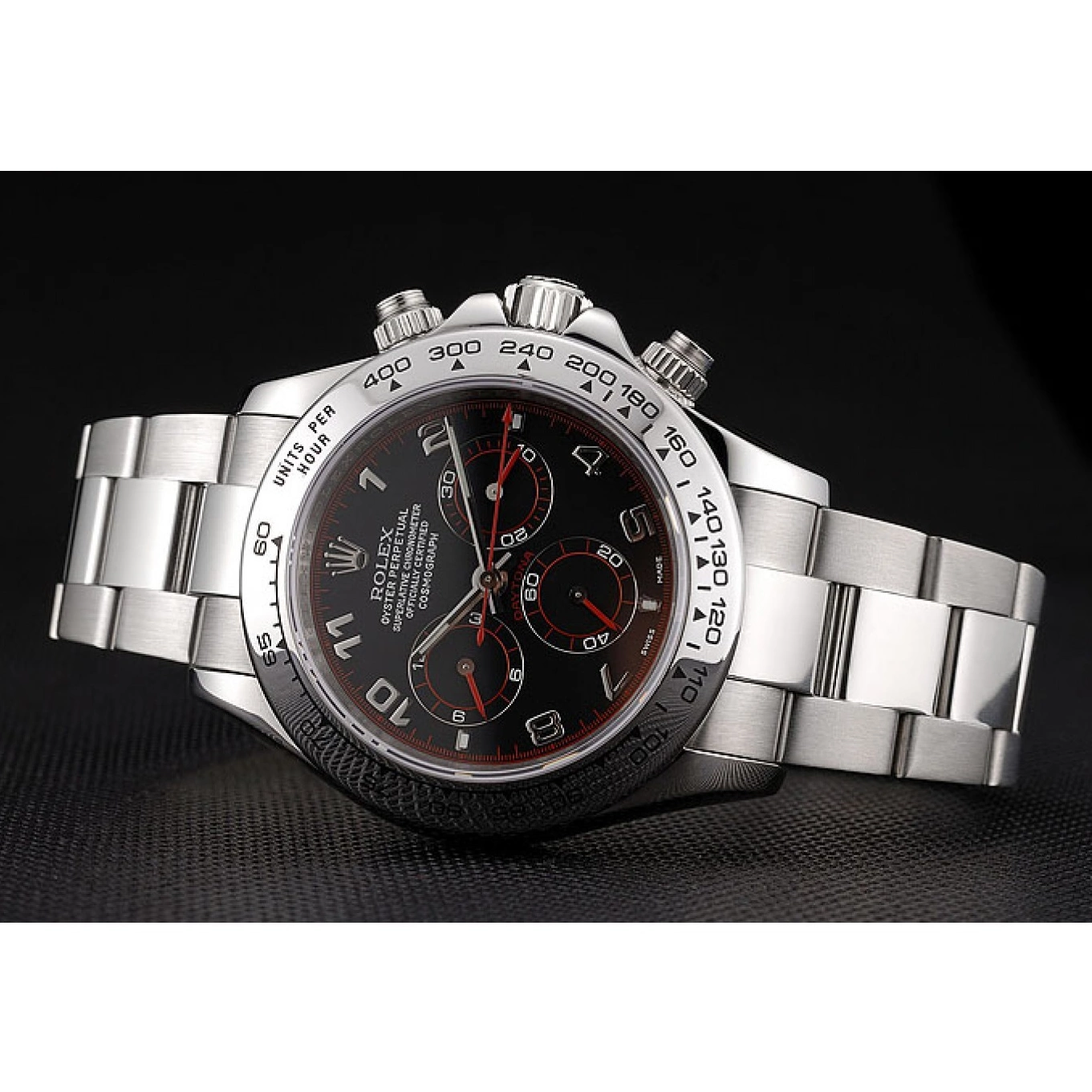 Rolex copies cheap Steel Daytona Bracelet Black Swiss Rolex Stainless Dial 80296 0819